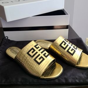 Givency Gold Slippers